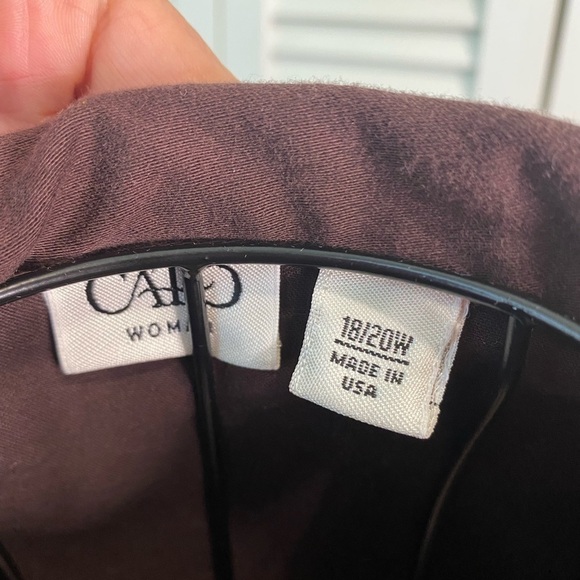 Cato size 18/20 dark brown 3/4 length sleeve stretch comfy chunky buttons cotton - Picture 4 of 7